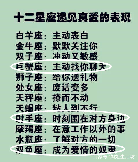 十二星座遇见真爱的表现 巨蟹座:主动找你聊天 射手座:时刻围在对方