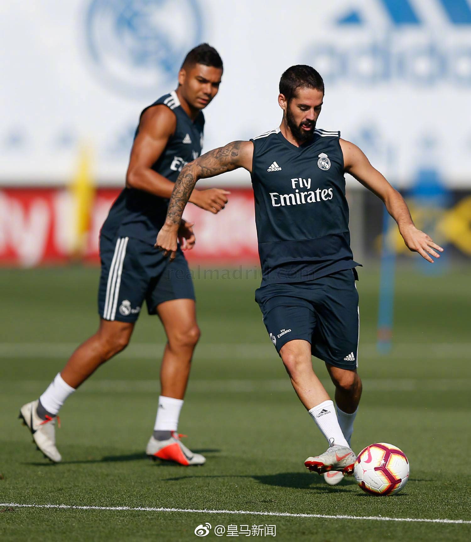 皇马全队完成了本周第三次训练
