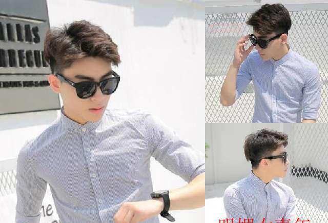 帅气发型: 时尚帅气的男生三七分韩式烫发发型!