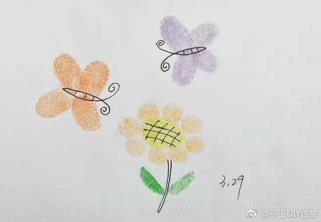 趣味指纹画,幼儿园老师都收藏了哦