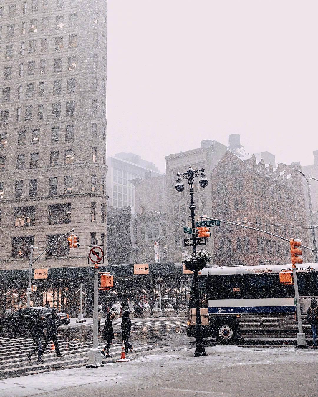 飘雪的纽约,就这样把整个城市变成了童话世界 ins:pankratova916