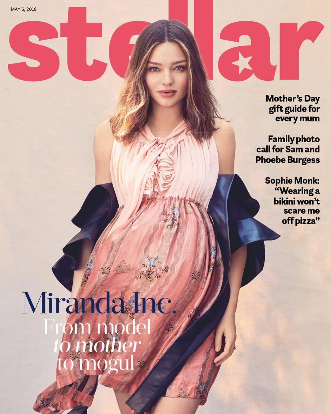 孕妈米兰达可儿miranda kerr 登上《stellar》杂志2018年5月号封面