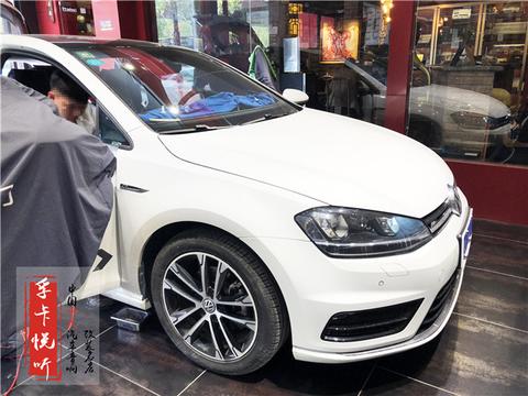 曲曲入心/济南大众高尔夫7汽车音响改装丹拿汽车喇叭+史泰格功放