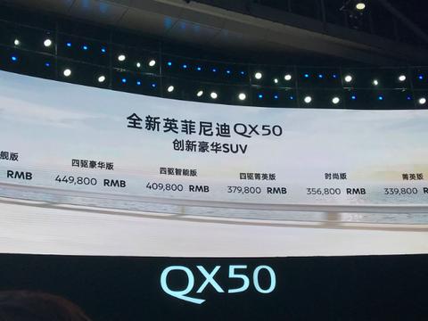 秀肌肉 全新一代英菲尼迪QX50上市 售价33.98-48.98万元