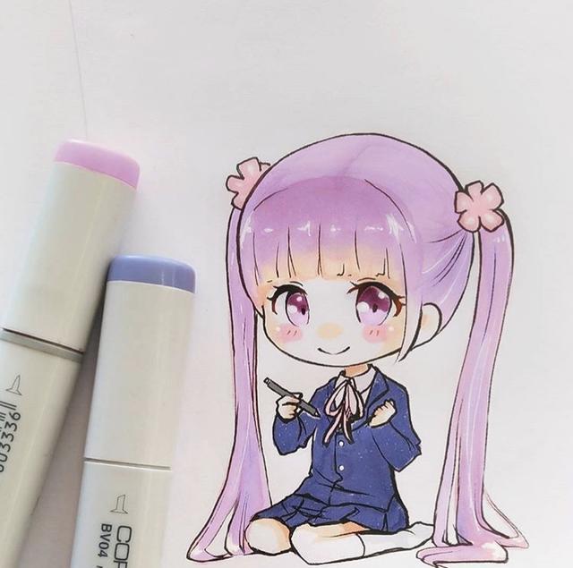 用水彩马克笔画出超可爱Q版动漫人!还不快收藏了自己画起来吧!