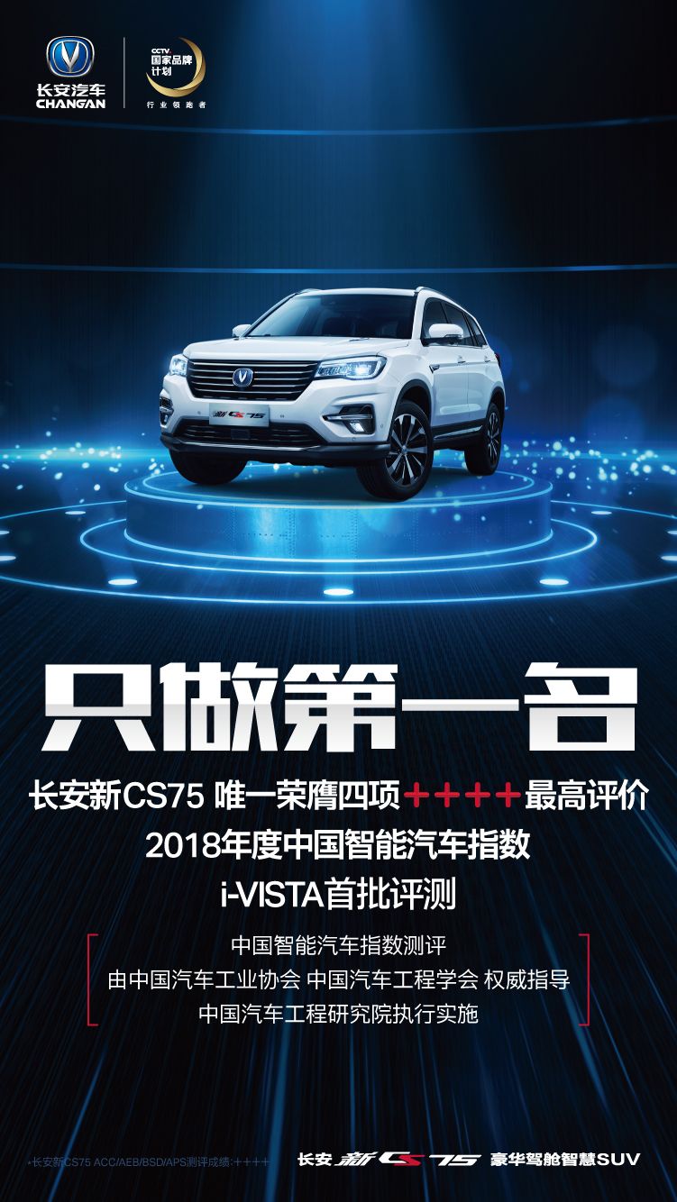 智高一筹，中国智能汽车指数长安新CS75排名第一