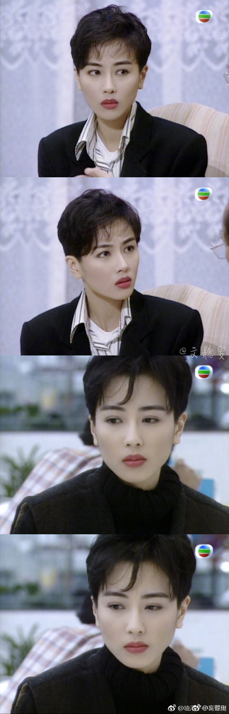 香港女星里,我心中的最美短发look是袁洁莹,不仅美,还很英俊
