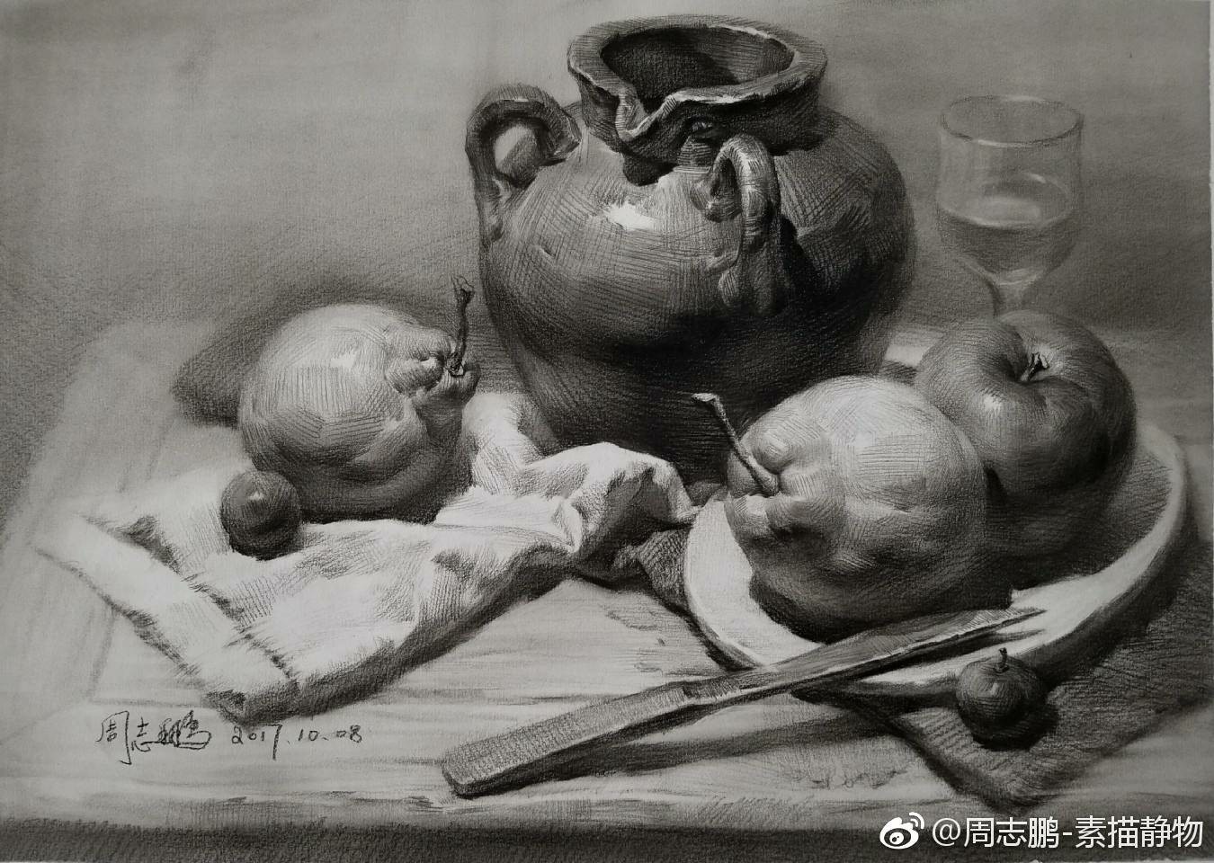 素描静物步骤图,喜欢的朋友就分享转载哦 作者:_新浪看点