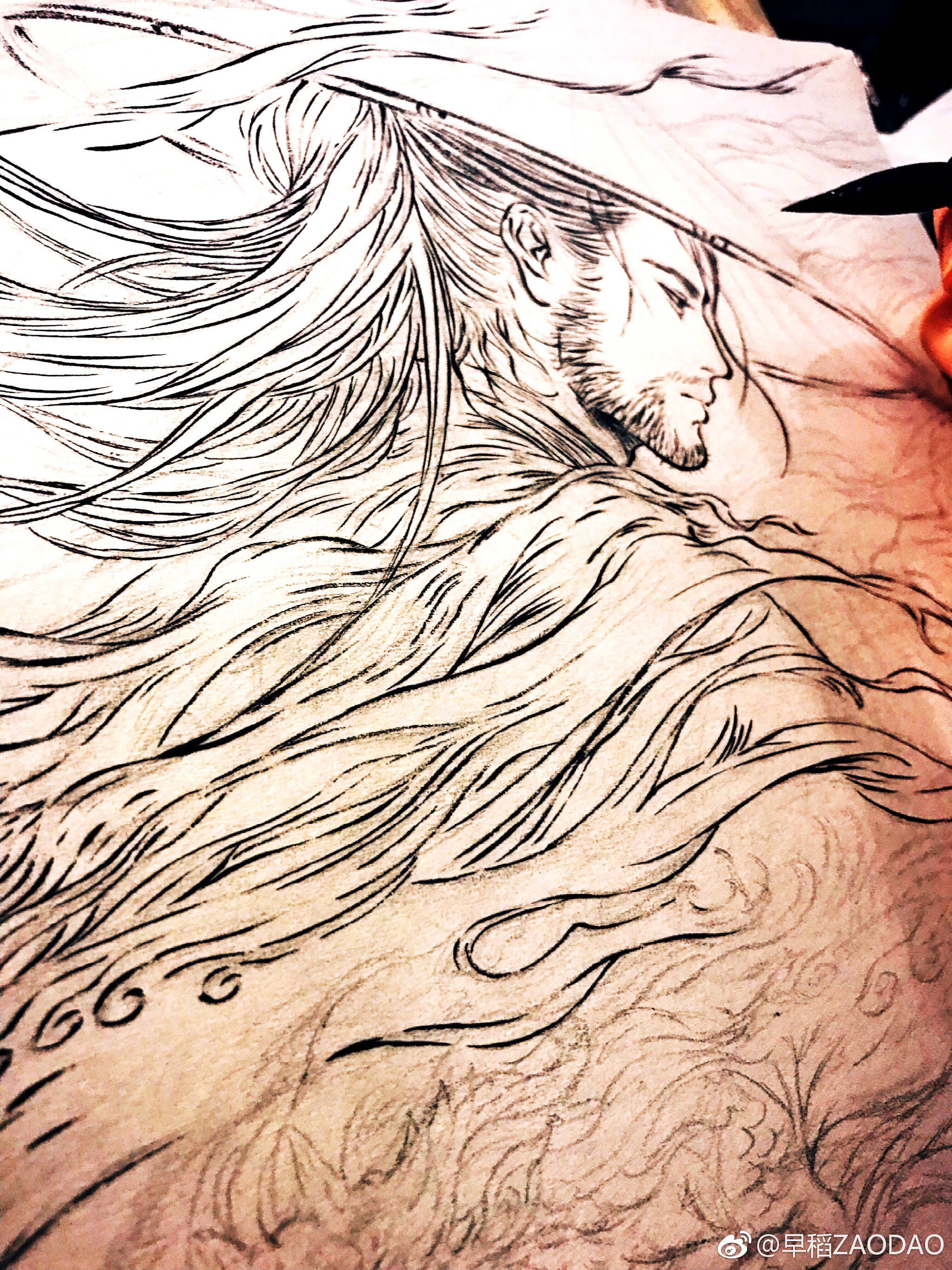 电影《风语咒》海报作者早稻发布了她创作海报的过程