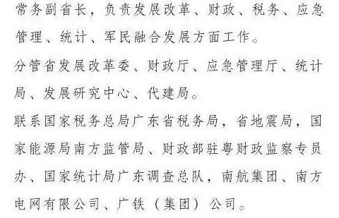 最新!广东省政府领导分工调整公布