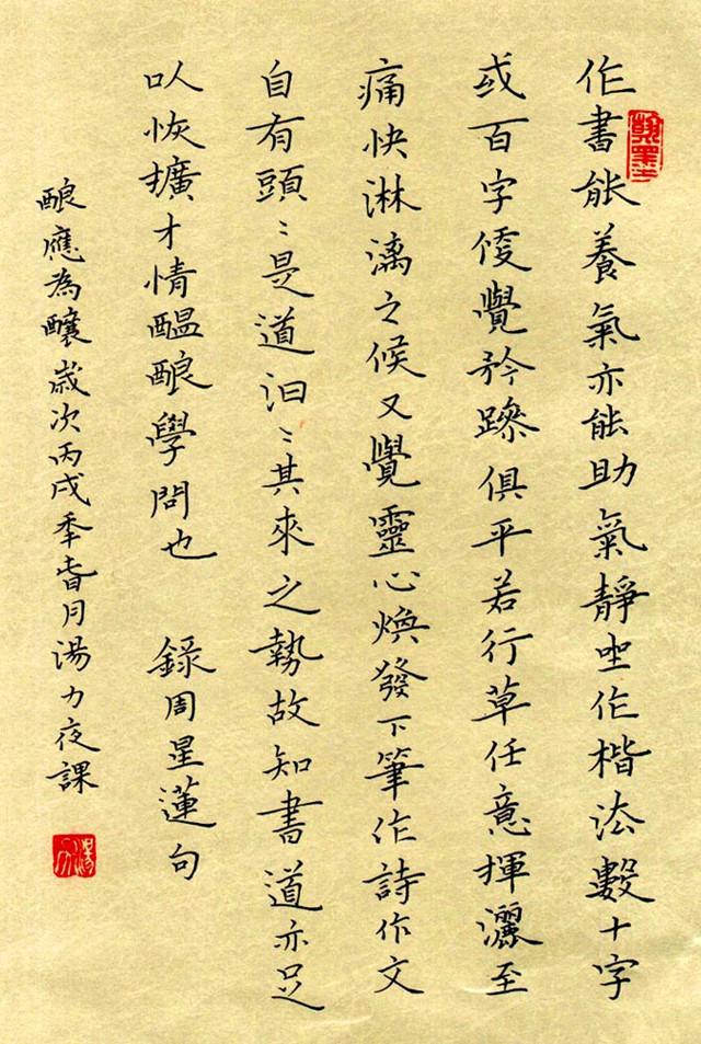 九届全国钢笔书法大赛二等奖汤力:书作字体美