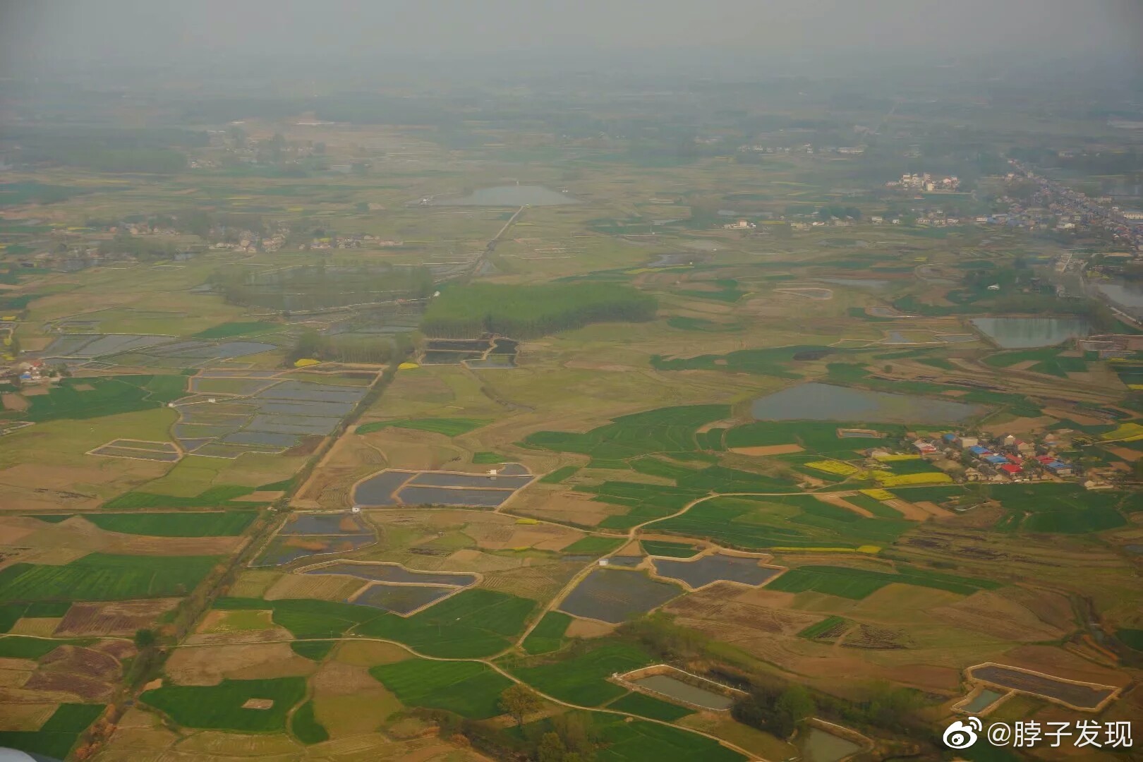鸟瞰江淮平原，中国南北过渡区的春季风景