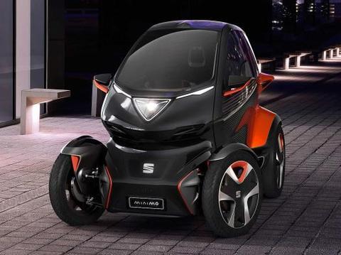 拥挤城市的交通利器SEAT Minimo电动汽车亮相，和摩托车一样大