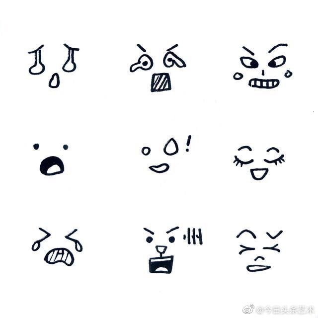 手帐表情简笔画
