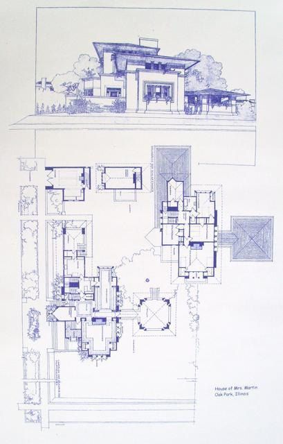 弗兰克·劳埃德·赖特的建筑手绘蓝图