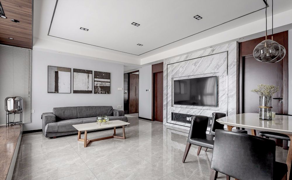 大连二手房改造:90平现代简约三居室案例|