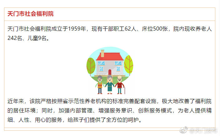 天门市社会福利院被评为四星级养老机构