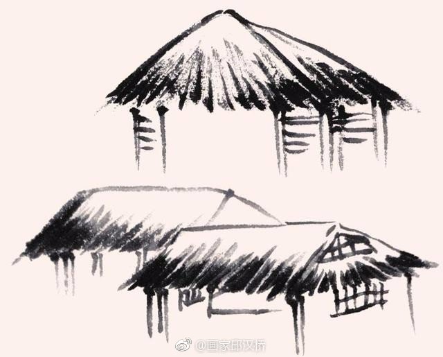 国画山水点景房屋的画法