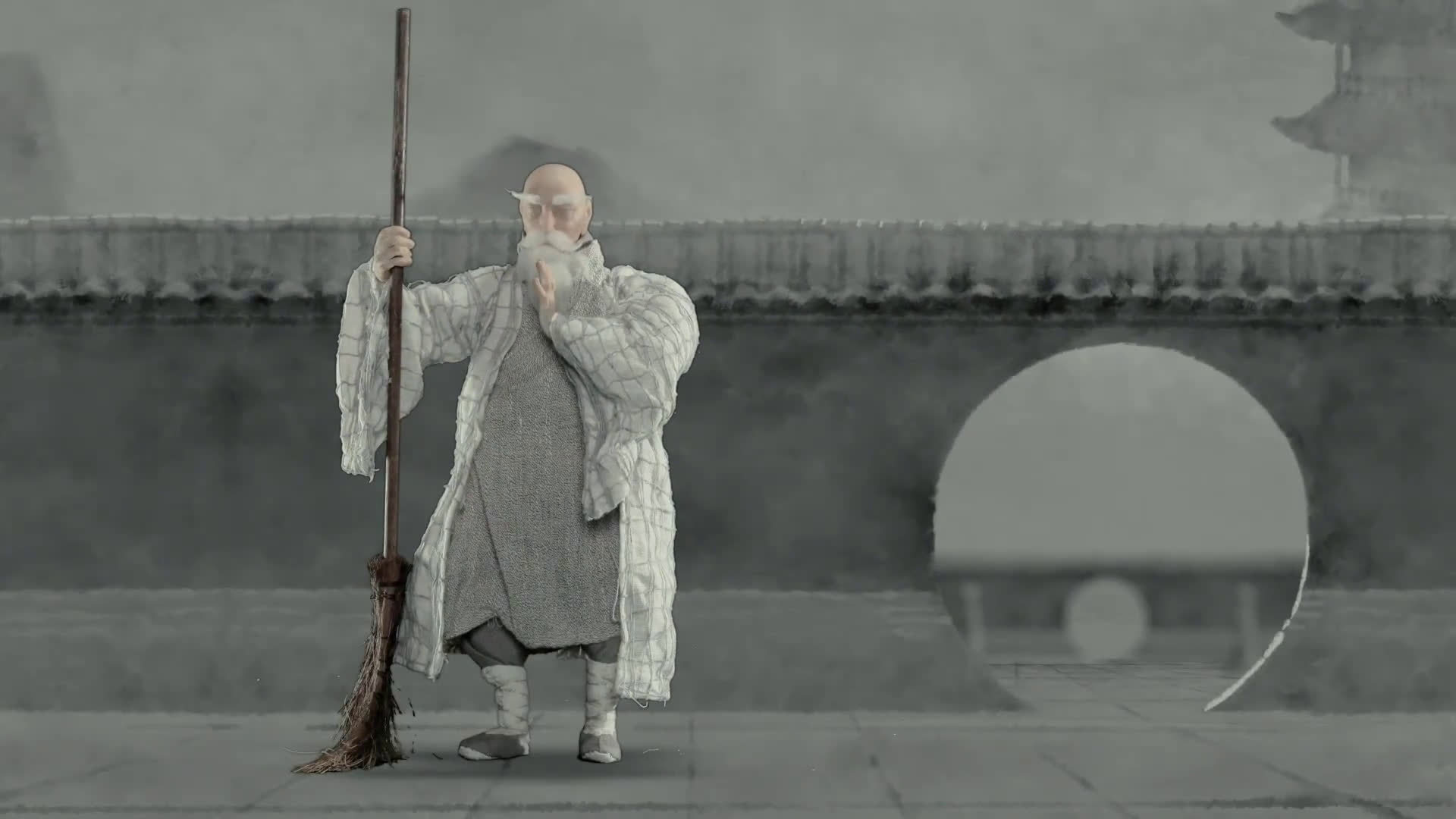 优秀中国风国漫动画短片《扫地僧》