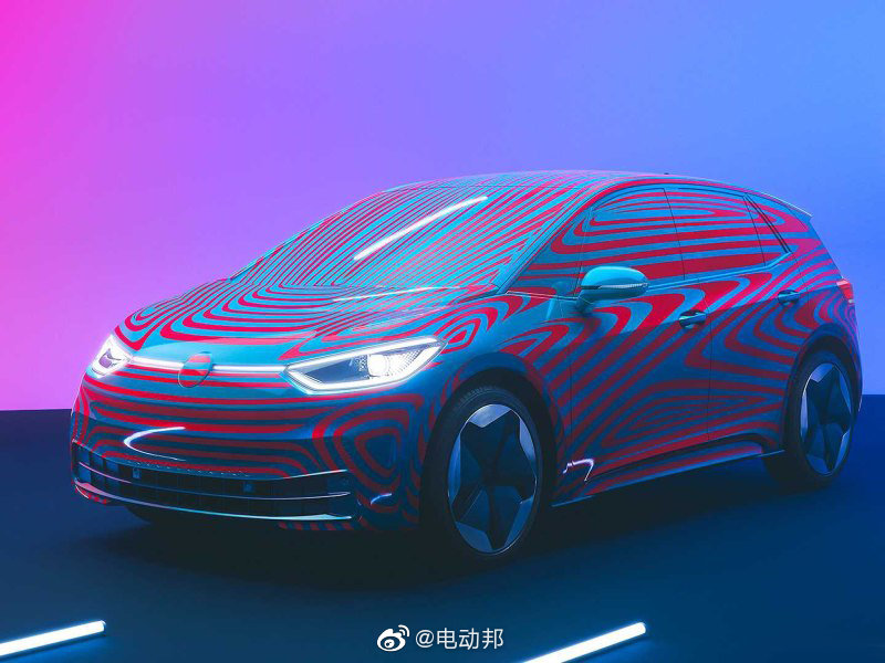 继预告视频后，大众发布了ID.3的首组官图，虽然还覆盖着整车伪装