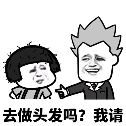 搞笑去做头发吗?我请表情包,不说了,我去做头发