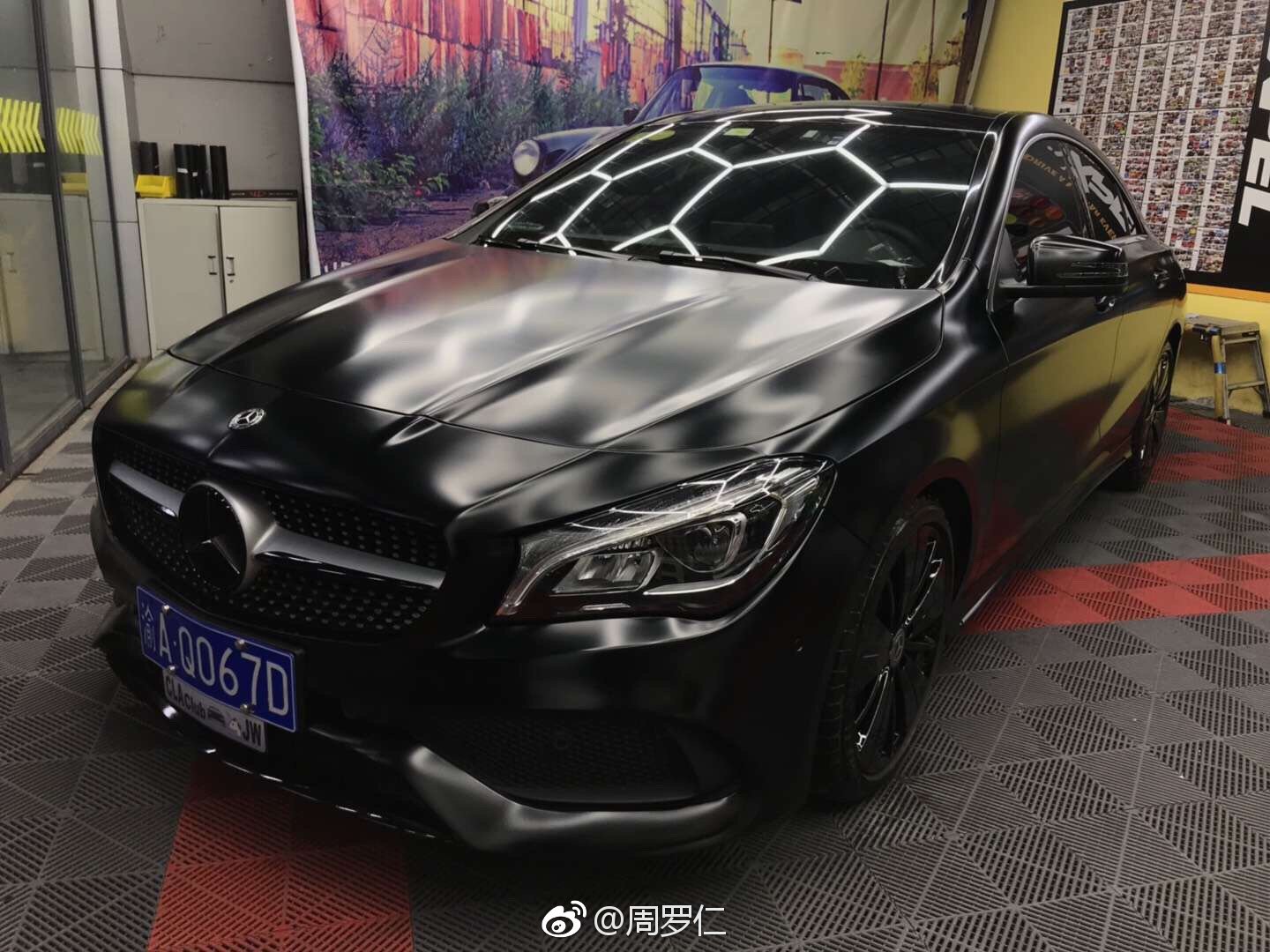 奔驰cla & 陶瓷黑武士,窗条贴黑会更帅