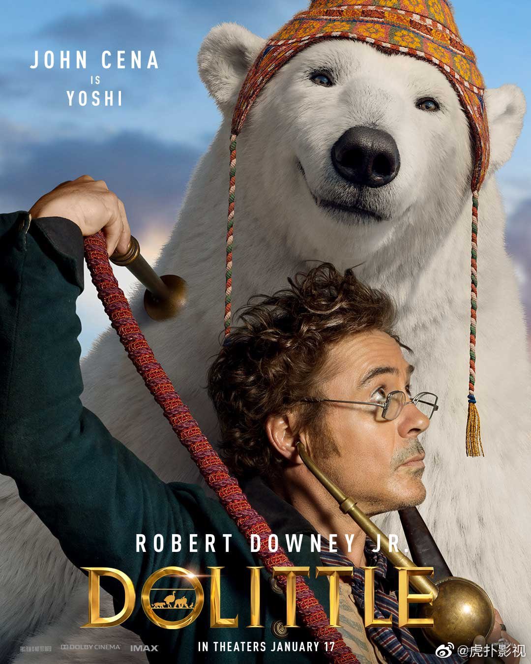 小罗伯特唐尼主演电影多力特的奇幻冒险发布配音动物角色海报