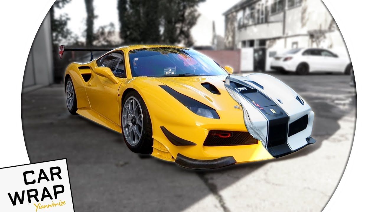 将原装为黄色的法拉利488赛场跑车涂装成哑光白色会如何