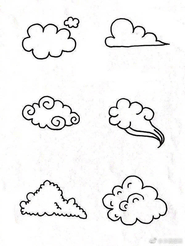 关于天空天气主题的简笔画,手账、哄娃都可以哦