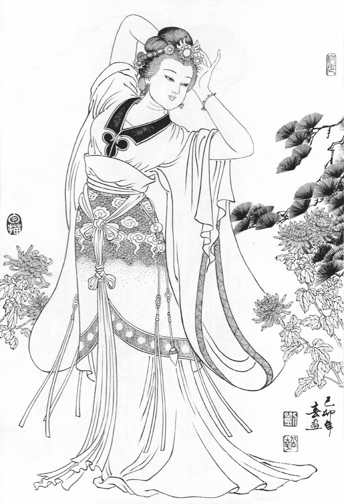 刘公华 白描仕女图 欣赏(三)