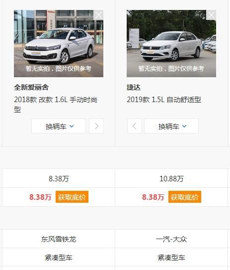 同样是8.38万，买低配爱丽舍，还是买高配捷达，网友：还好没买错