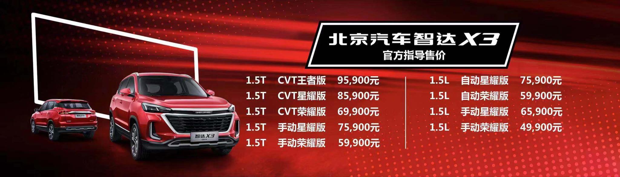 售价4.99万-9.59万,北汽智达X3正式上市