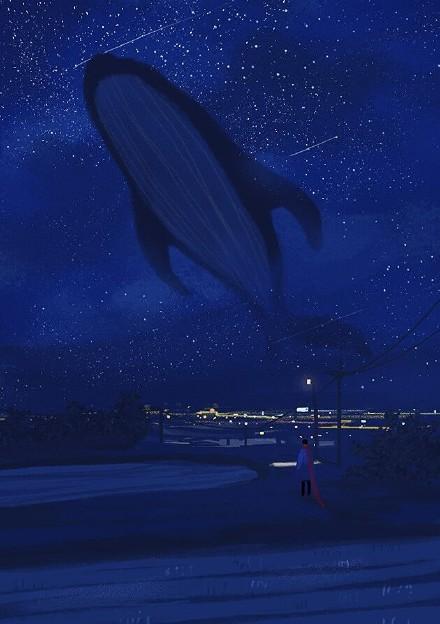 高清唯美动漫插画壁纸|一只船孤独的航行在海上