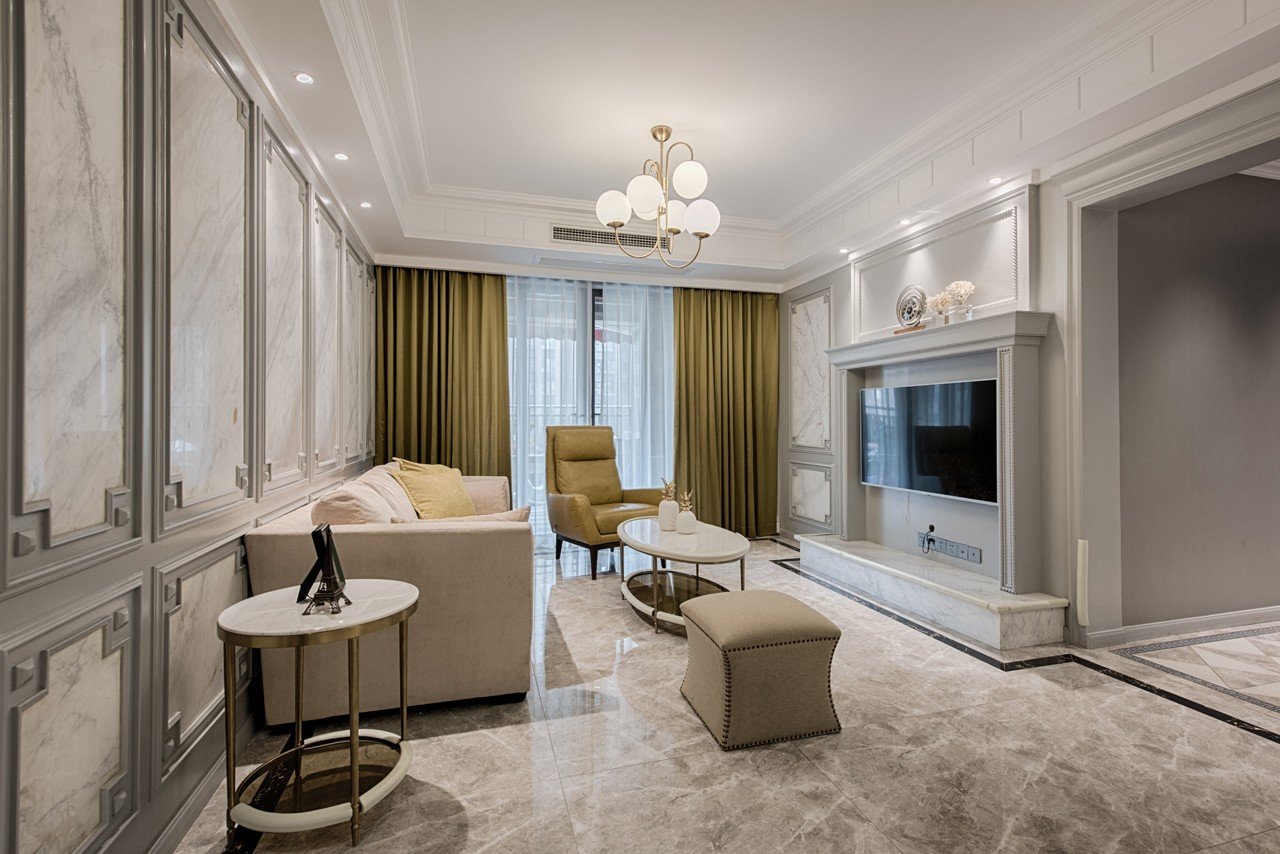 黄妮娜作品：100m²美式轻奢三室，让三代同堂的五口之家各得其所