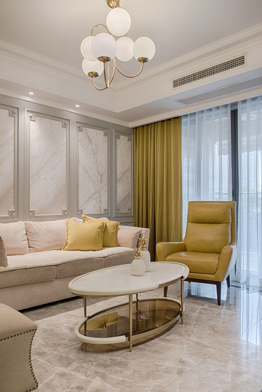 黄妮娜作品：100m²美式轻奢三室，让三代同堂的五口之家各得其所