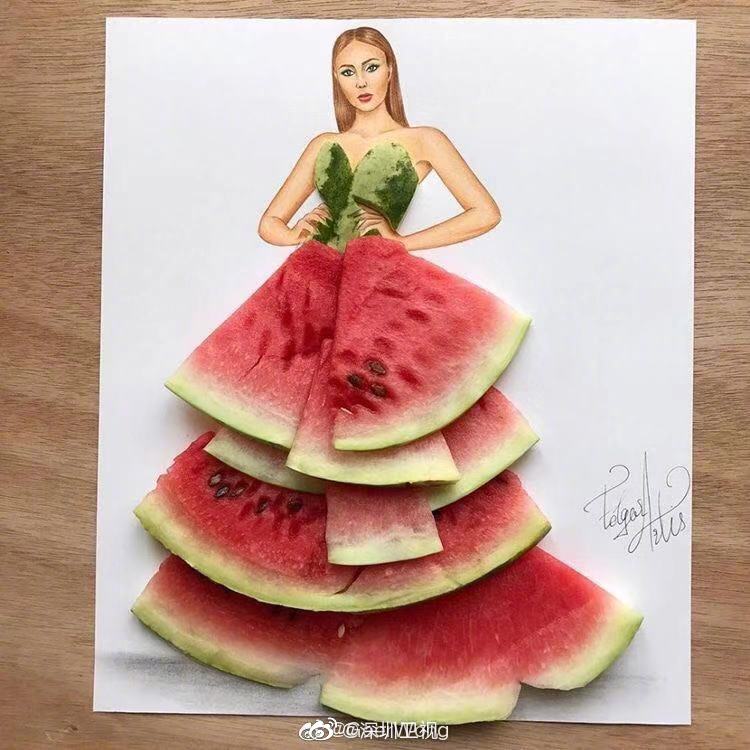 有想过用每日的食物来创作一幅创意时装插画吗
Creative Fashion Illu