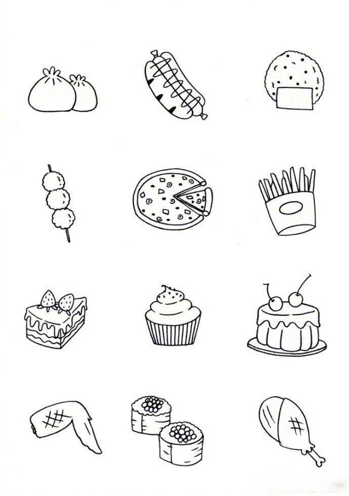 关于食物的简笔画