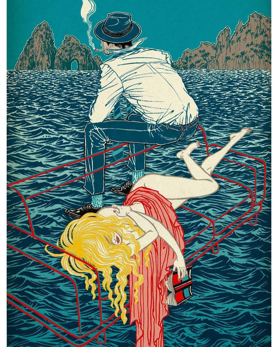 日式细腻风格融入现代,荒诞奇趣元素的插画作品