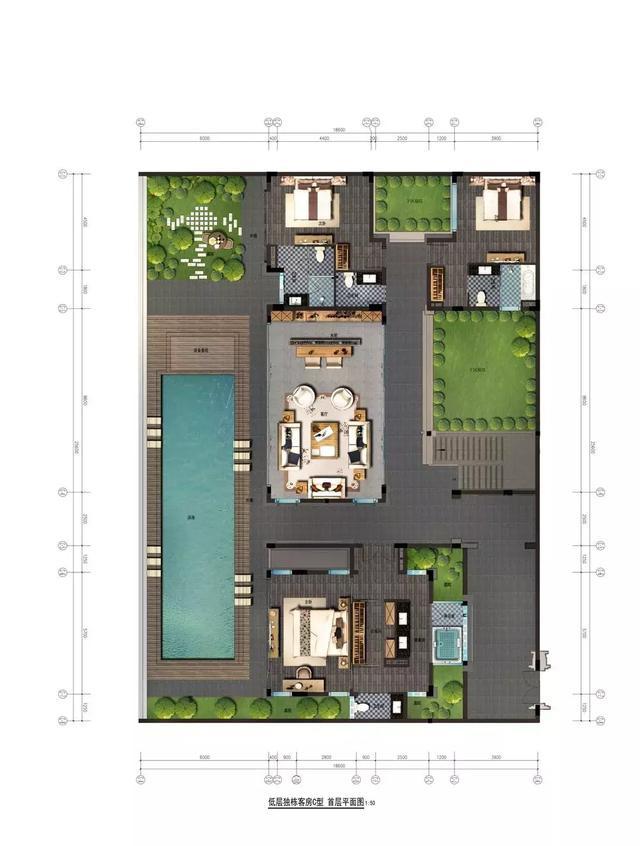 三亚海棠华著,一线临海别墅社区,中国传统的合院经典杰作