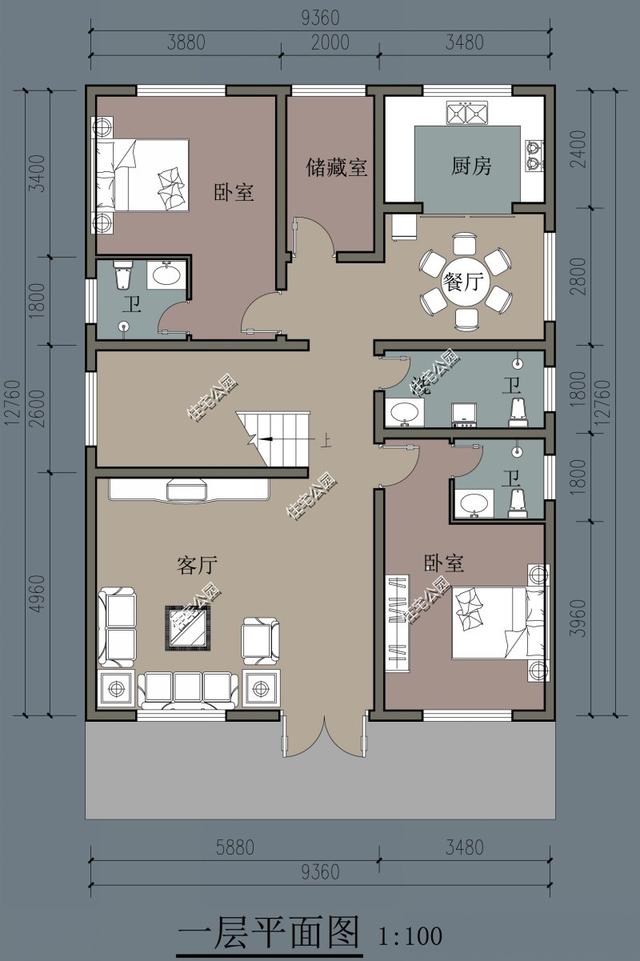 5x12米自建房设计3d图,4x12米自建房设计3d图 面宽7到10米造价18万起农村自建房这10套户型很适合咱老百姓