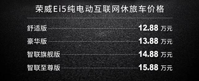 新款荣威Ei5上市 补贴后售价12.88-15.88万元