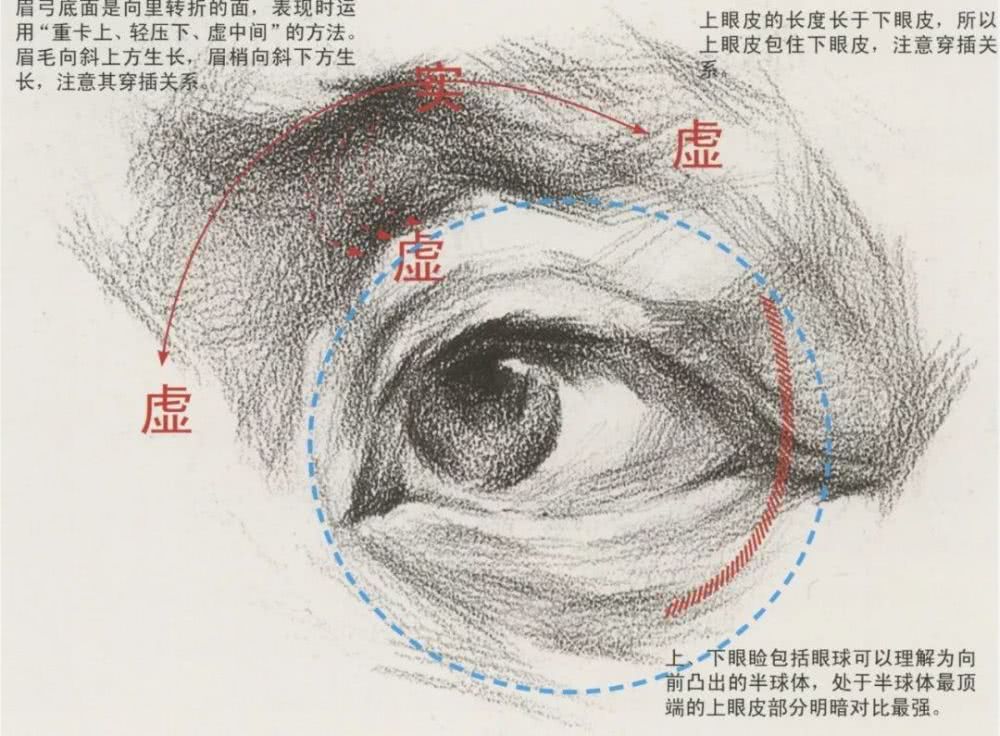 从结构来学习素描眼睛的刻画