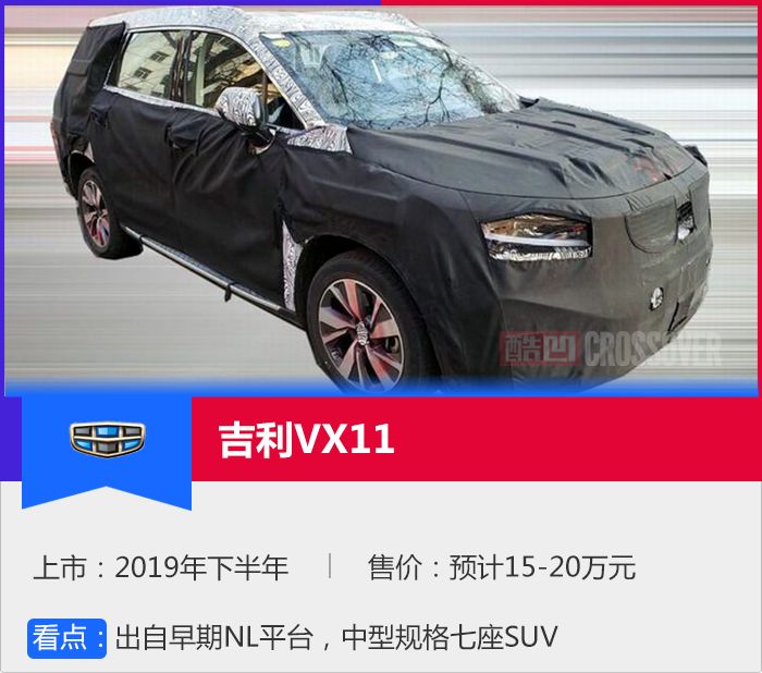 或是豪情重生 吉利VX11七座SUV曝光