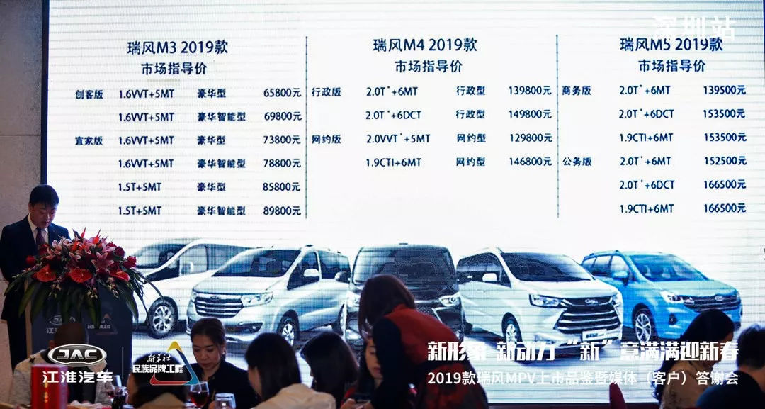 江淮瑞风MPV 2018年销量超6万 全系更新2019款再发力
