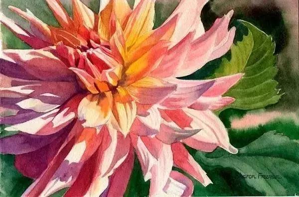 自带阳光温暖的水彩花卉，超美！