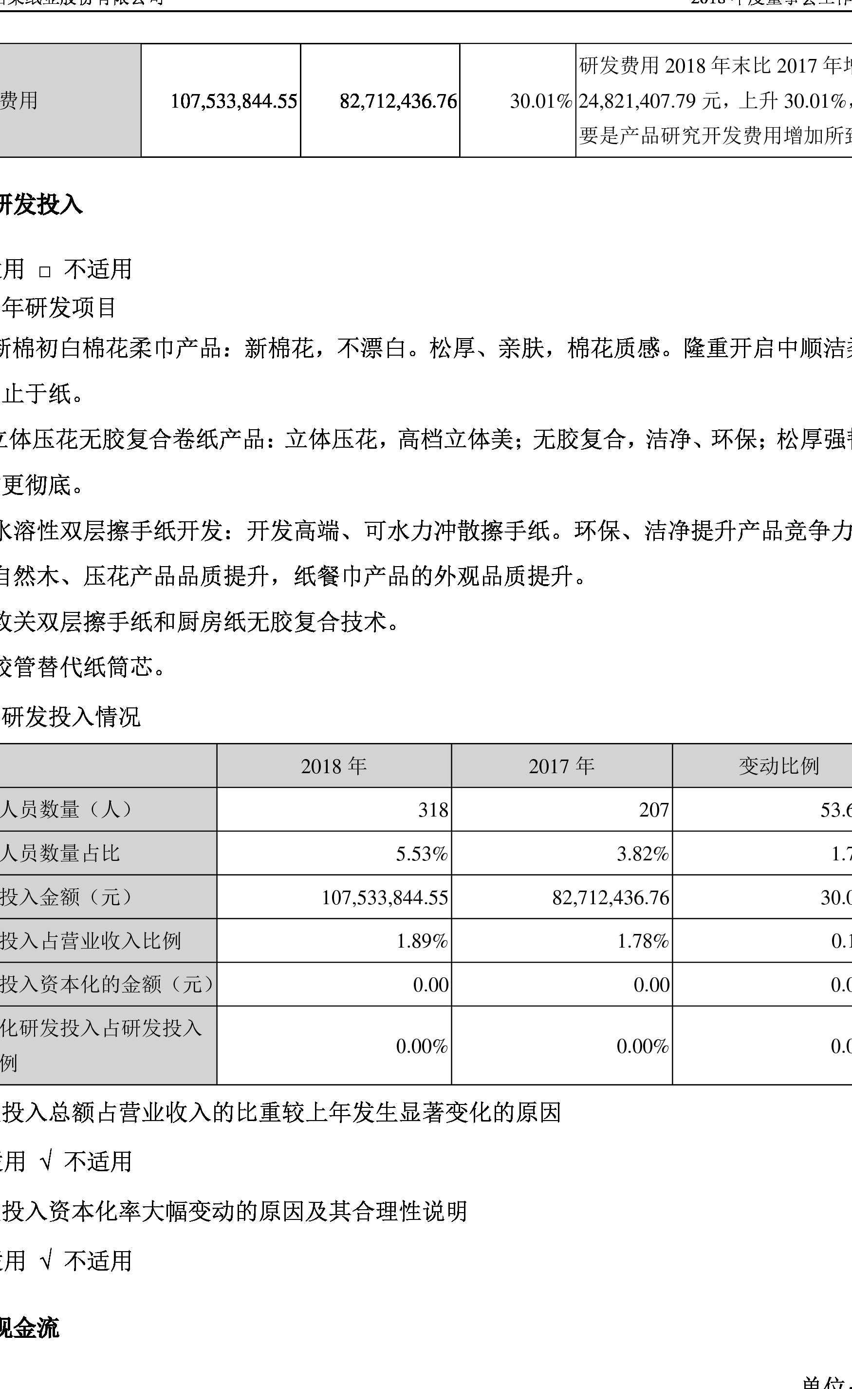 中顺洁柔:2018年度董事会工作报告