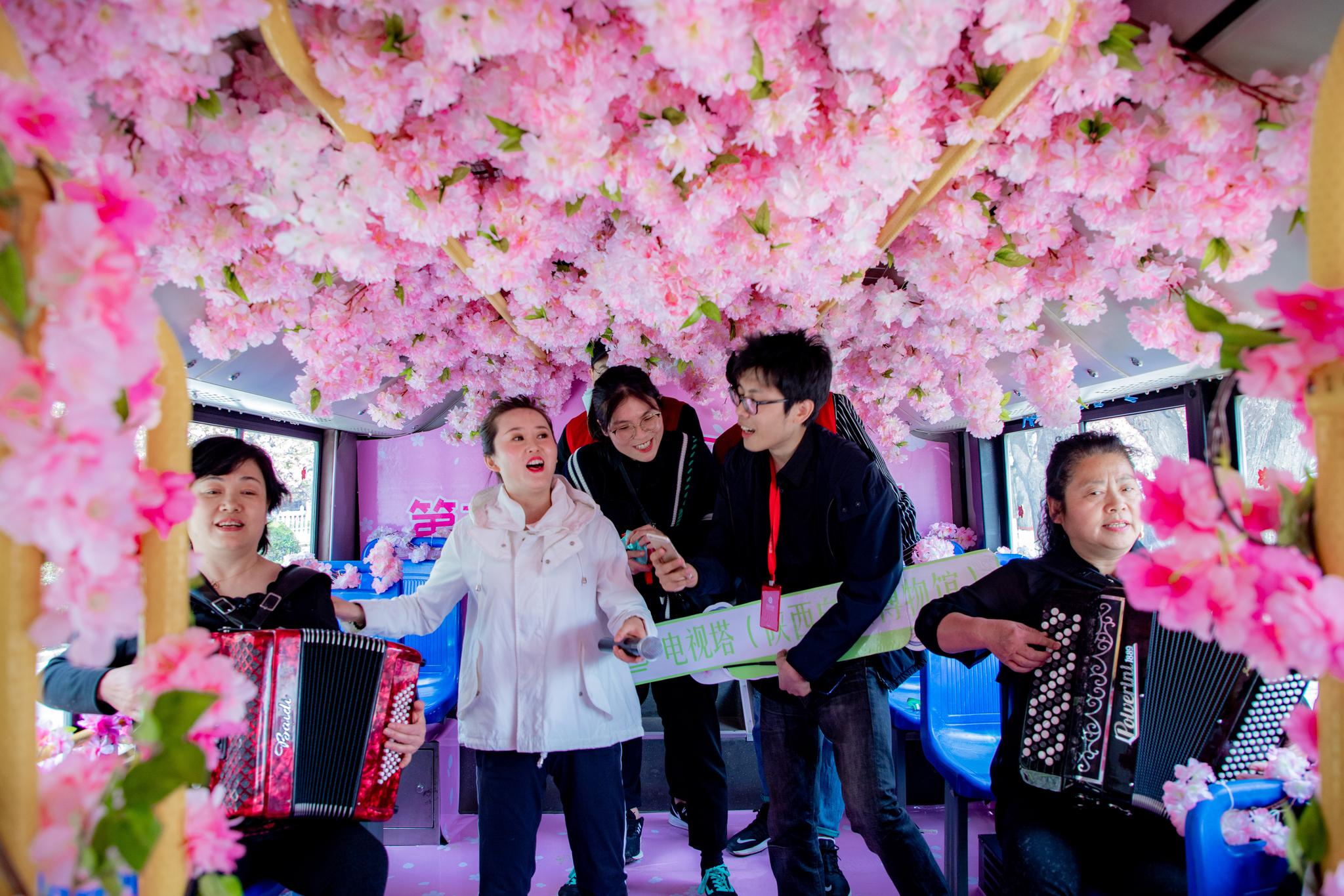 第三届雁塔国际樱花节启动 樱花大巴巡游开启春游新玩法
