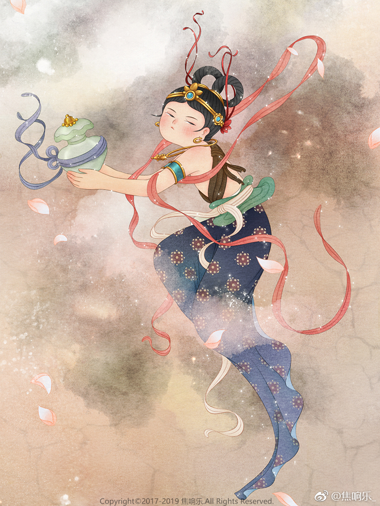 《奉侍飞天图》作者(@焦响乐_)