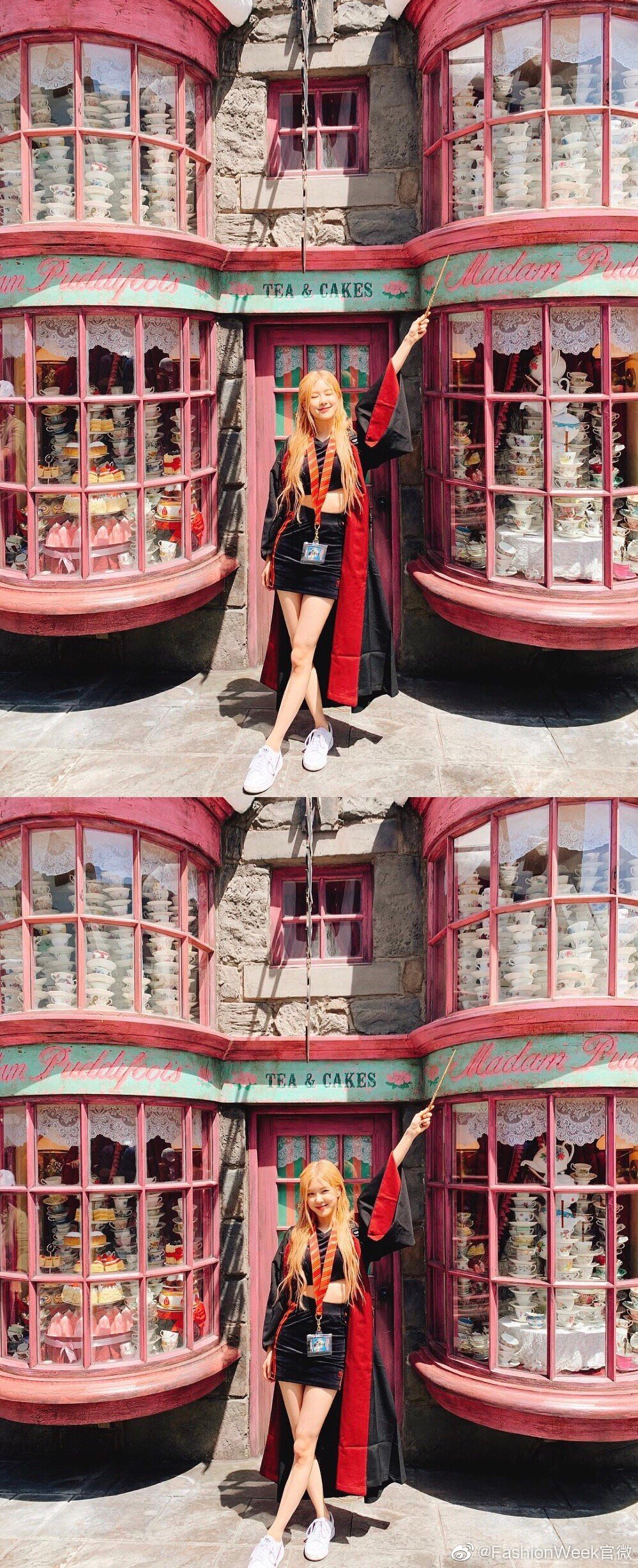 blackpink环球影城,blackpinklisa blackpink的环球影城旅拍加州蓝天下的魔法少女世界