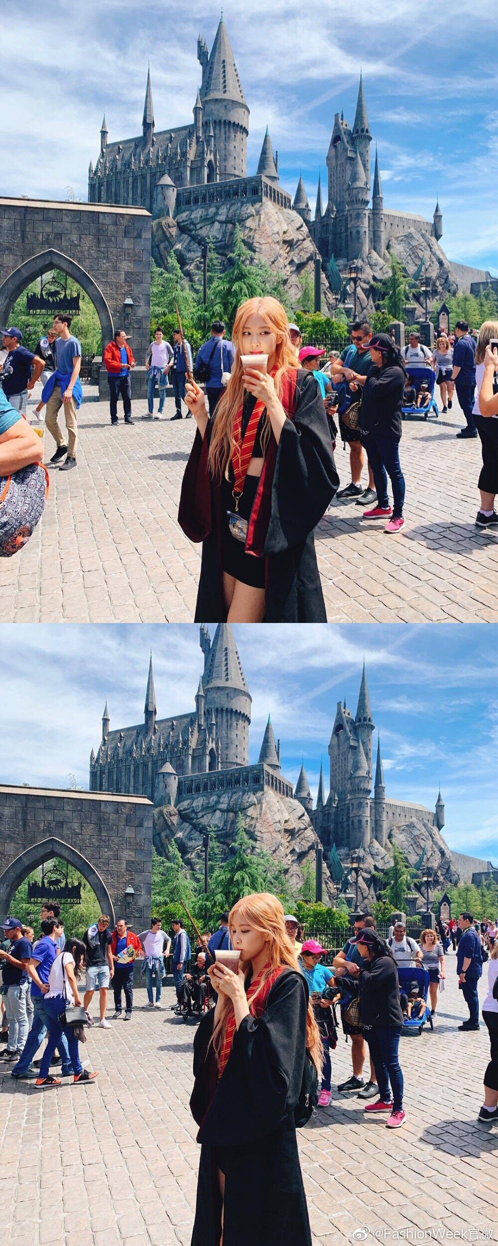 blackpink环球影城,blackpinklisa blackpink的环球影城旅拍加州蓝天下的魔法少女世界